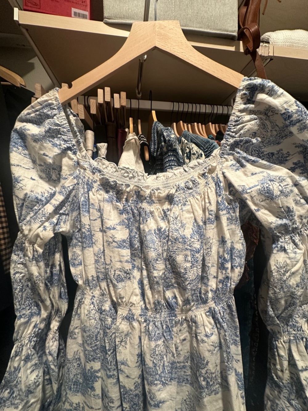 Nothing Fits But Midi Dress - White & Blue (S/M) - Picture 6 of 8